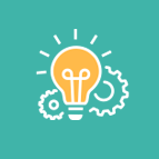 icon of lightbulb with gears representing innovation in education