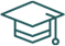 icon of a graduation cap, representing graduation rates in SLO county schools